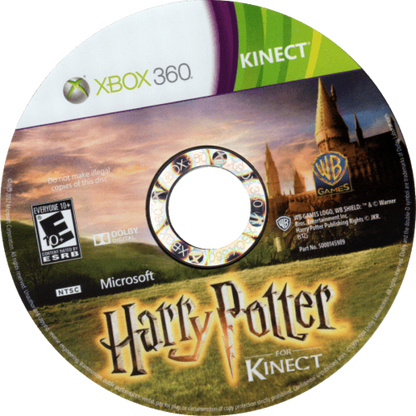 Harry Potter for Kinect disc for Xbox 360 (X360) motion-controlled fantasy adventure video game