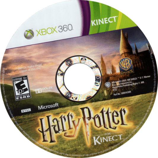 Harry Potter for Kinect disc for Xbox 360 (X360) motion-controlled fantasy adventure video game