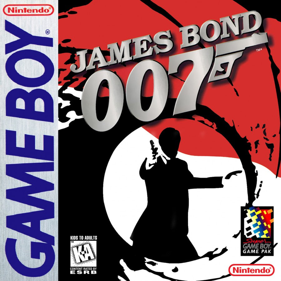 James Bond 007 Nintendo Game Boy GB for retro video game enthusiasts featuring action adventure gameplay espionage missions puzzle solving turn based inspired combat gadget based exploration classic handheld gaming and collectible gaming appeal cover art