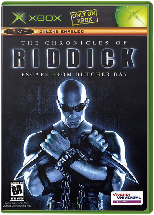 The Chronicles of Riddick: Escape from Butcher Bay cover art for Xbox (XBOX) video game