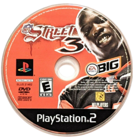 NFL Street 3 PlayStation 2 PS2 for arcade style football video game fans featuring fast paced street football action NFL players trick moves aggressive tackles special moves team customization game modes multiplayer competition urban football environments and classic EA Sports gameplay collectible gaming appeal disc