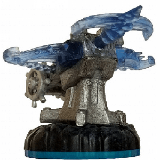 Arkeyan Crossbow Skylanders Swap Force magic item figure, mechanical crossbow weapon with detailed Arkeyan design on portal base, unlocks bonus in-game level, collectible accessory from Skylanders Swap Force series
