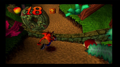 Crash Bandicoot PS1 PlayStation 1 platformer action adventure Naughty Dog mascot game jungle levels spin attack gameplay retro video game Greatest Hits edition gameplay