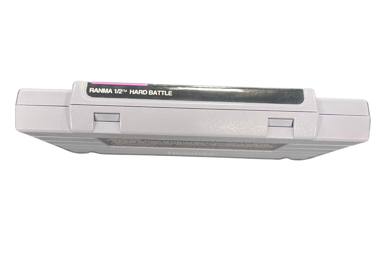 Ranma 1/2 Hard Battle Super Nintendo Entertainment System SNES for retro video game enthusiasts featuring anime inspired fighting gameplay one on one martial arts battles colorful character roster special moves competitive action classic 16 bit graphics and collectible gaming appeal top cartidge label