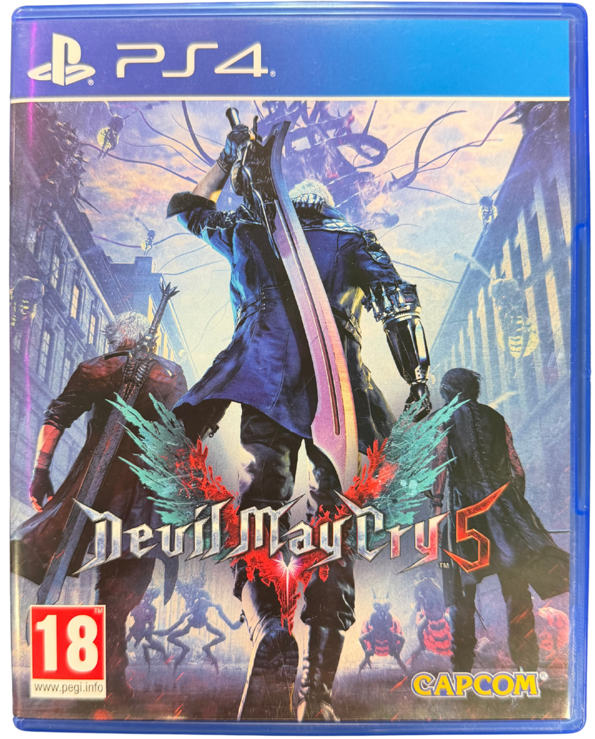 Devil May Cry 5 PAL Import PlayStation 4 PS4 for retro video game enthusiasts featuring stylish action gameplay fast paced demon hunting combat combo driven mechanics multiple playable characters cinematic boss battles supernatural adventure elements and collectible gaming appeal cover art