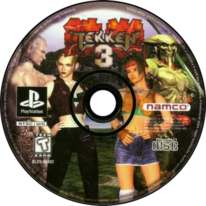 Tekken 3 Greatest Hits PlayStation PS1 for fighting video game fans featuring iconic Tekken characters 3D arena combat martial arts battles powerful combos special moves arcade mode versus matches and classic PlayStation PS1 gameplay collectible retro gaming appeal game disc