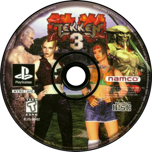 Tekken 3 Greatest Hits PlayStation PS1 for fighting video game fans featuring iconic Tekken characters 3D arena combat martial arts battles powerful combos special moves arcade mode versus matches and classic PlayStation PS1 gameplay collectible retro gaming appeal game disc