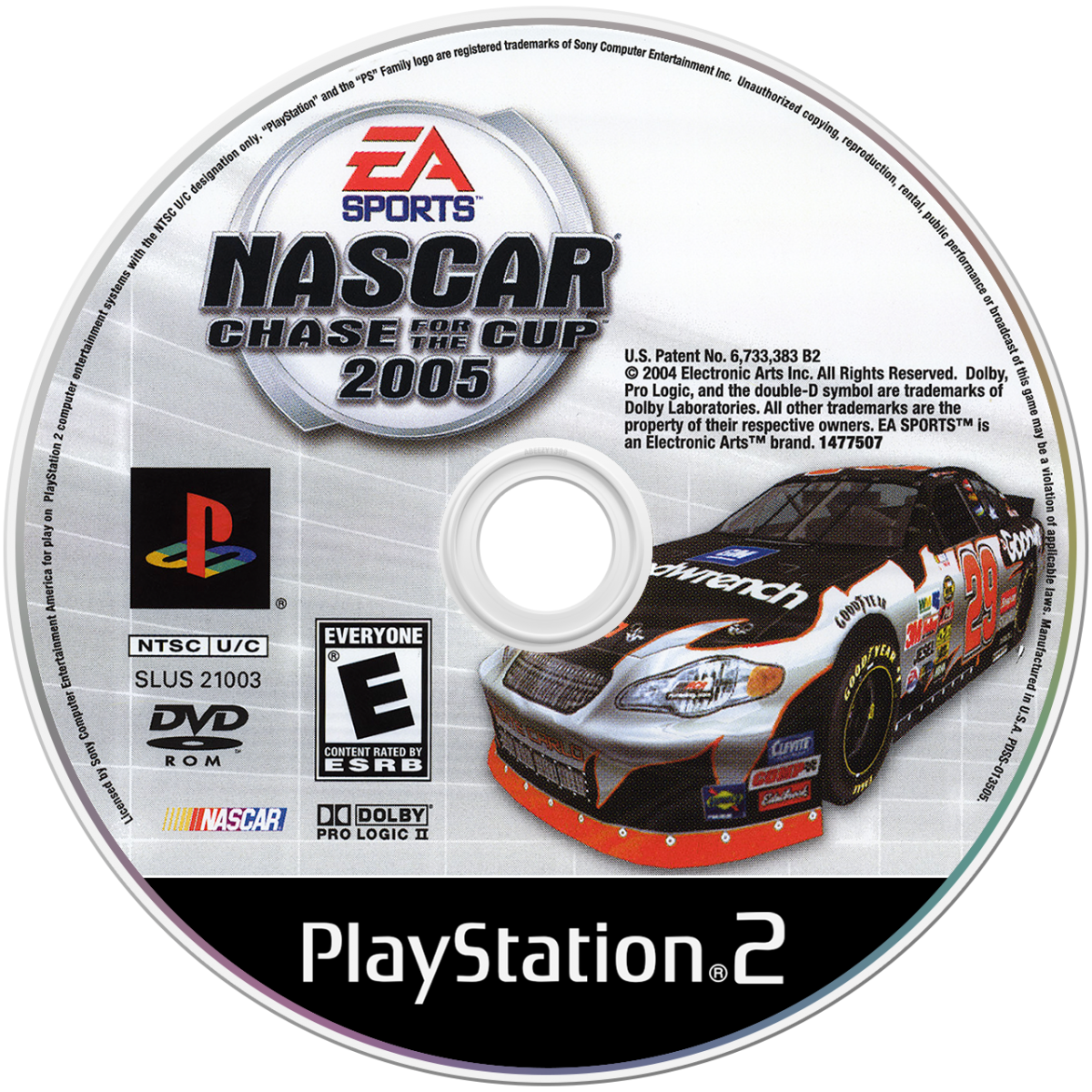 NASCAR Chase for the Cup 2005 – PlayStation 2 (PS2) stock car racing sports video game disc