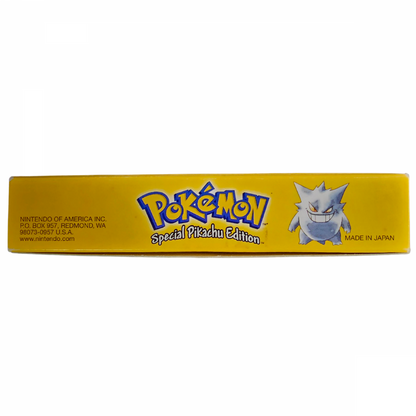 Pokémon Yellow Special Pikachu Edition CIB Game Boy GB for role playing video game fans featuring Pikachu following the player through Kanto catching and training Pokémon turn based battles Gym Leader challenges Team Rocket encounters Elite Four battles Pokémon trading and classic Game Boy gameplay collectible retro gaming appeal top of box