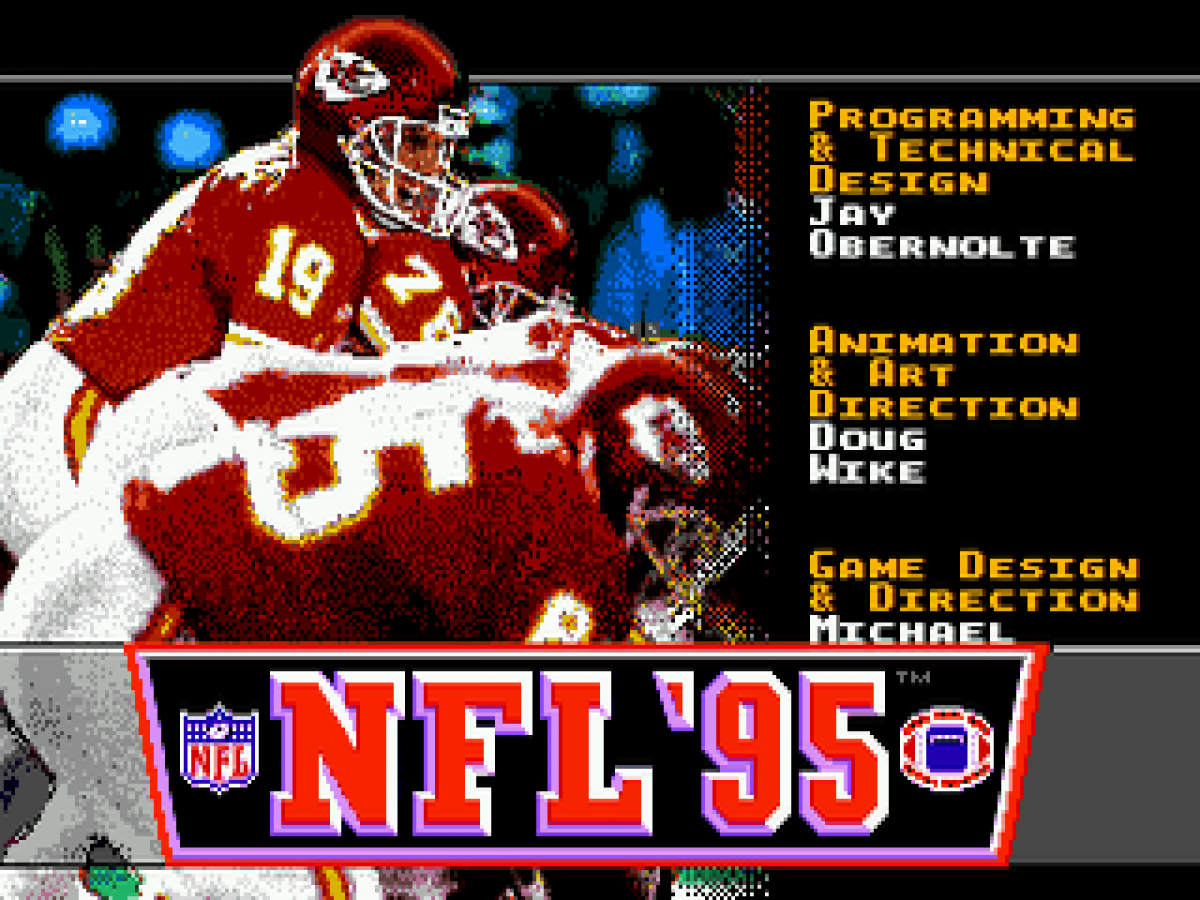 NFL 95 title screen for Sega Genesis (GEN) video game