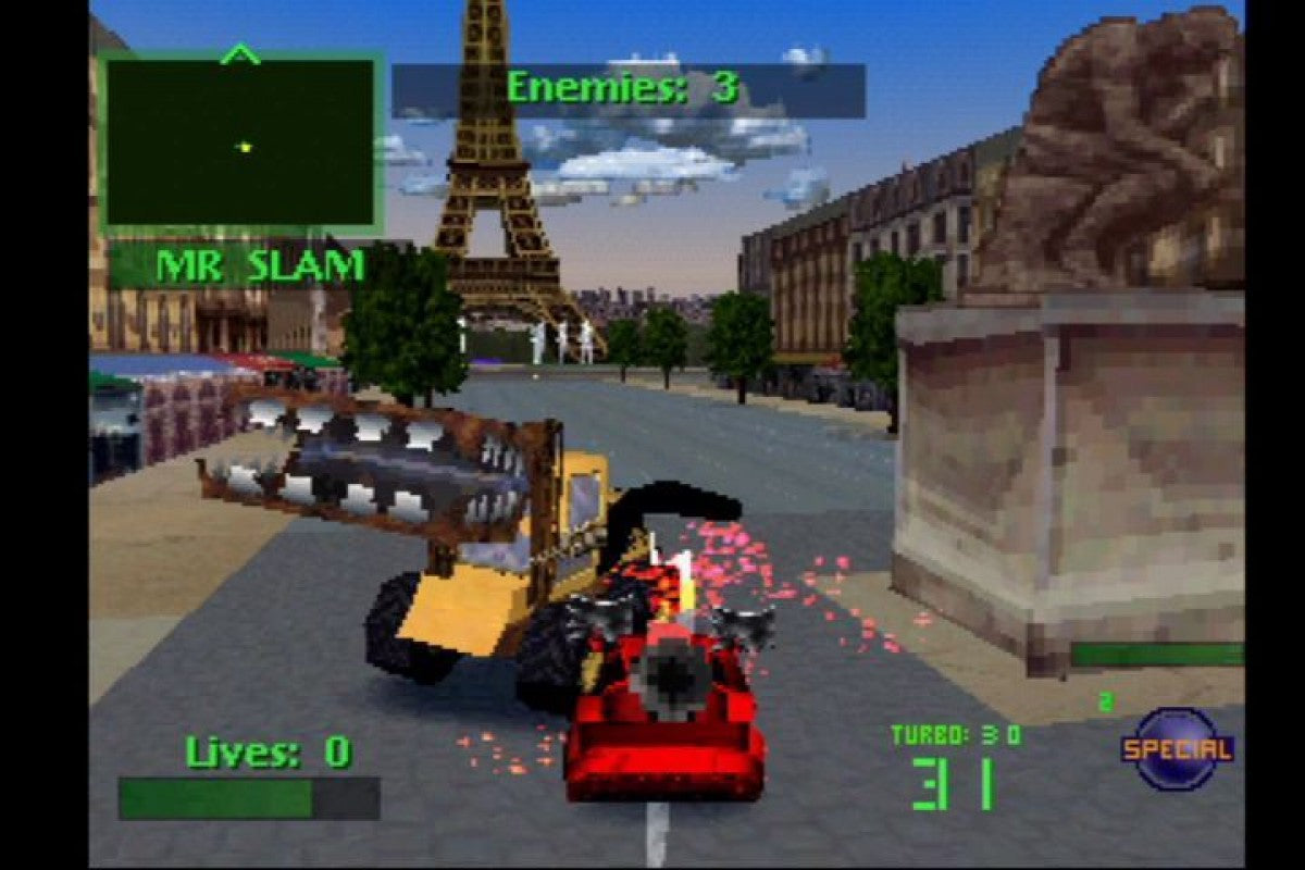 Twisted Metal 2 retro vehicular combat action game for PlayStation 1 (PS1) gameplay