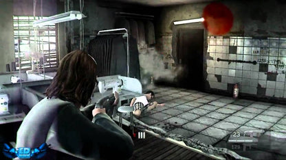 Retro Kane and Lynch 2 Dog Days Xbox 360 inspired design featuring gritty crime thriller shooter aesthetic vintage HD era handheld camcorder visual style urban Shanghai chaos intense co op action brutal criminal underworld cinematic realism nostalgic third person shooter presentation gameplay