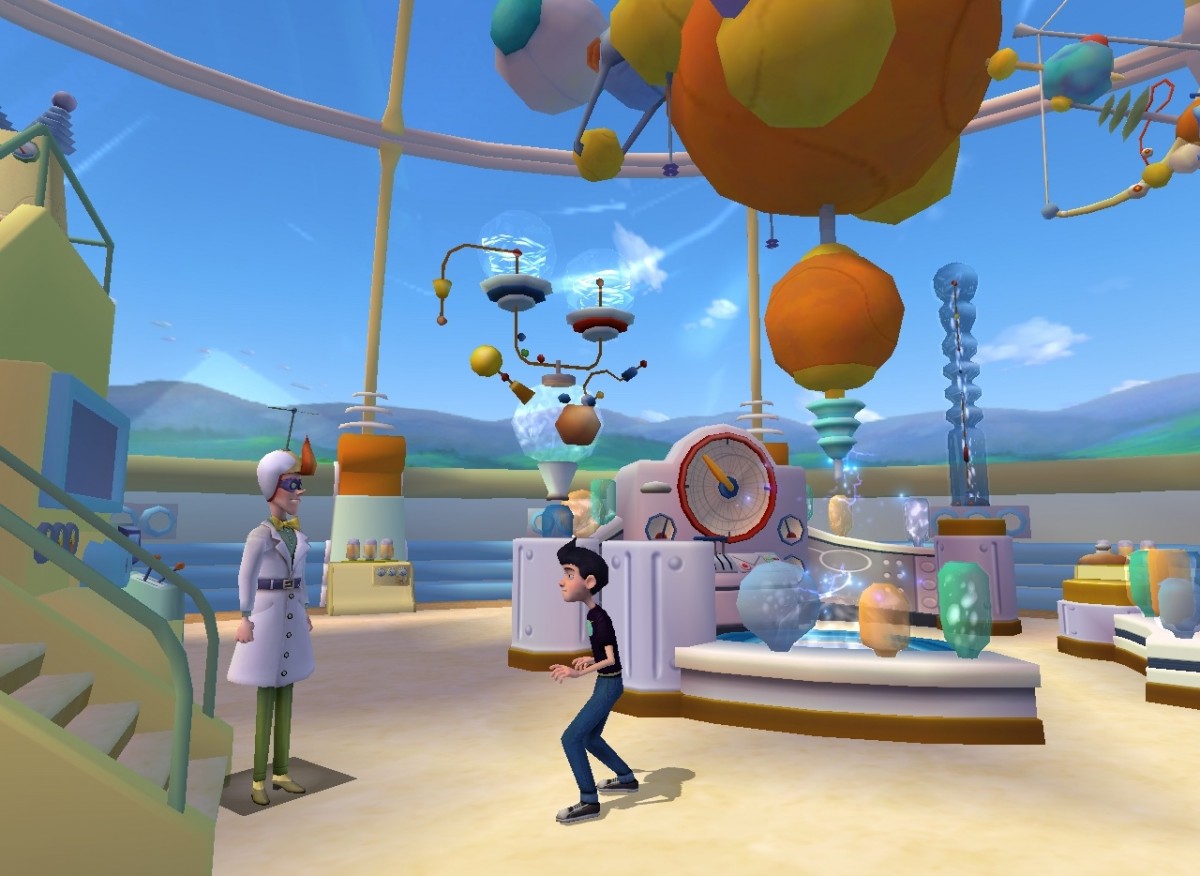 Meet the Robinsons Nintendo Wii for action adventure video game fans featuring time travel exploration futuristic environments inventive gadgets puzzle solving platforming challenges robotic enemies and Disney animated movie characters family friendly gameplay collectible gaming appeal gameplay
