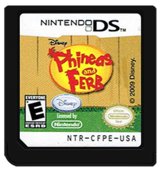Disney Phineas and Ferb cartridge art for Nintendo DS (DS) video game 