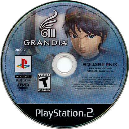 Grandia III PlayStation 2 PS2 role playing video game featuring turn-based combat epic fantasy adventure colorful characters magical attacks strategic battles exploration character development powerful abilities and classic PlayStation 2 PS2 gameplay collectible retro gaming appeal game disc 2