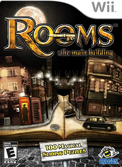 Rooms The Main Building Nintendo Wii Wii video game featuring puzzle adventure gameplay challenging room based puzzles logic challenges mysterious environments item manipulation and strategic problem solving Nintendo Wii motion control gaming retro video game collection collectible gaming appeal front cover art