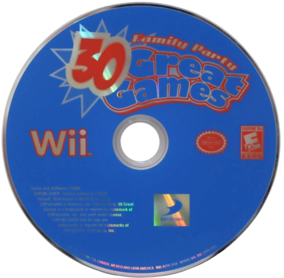 Family Party: 30 Great Games disc for Nintendo Wii (Wii) video game