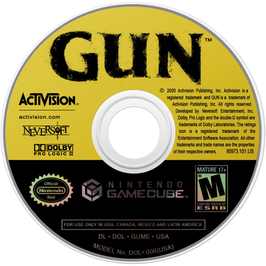 Gun GameCube game featuring Wild West action-adventure gameplay and open-world shooting missions disc