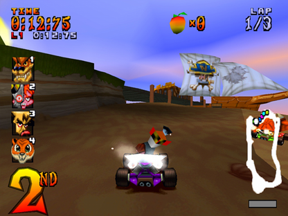 Crash Team Racing PS1 PlayStation 1 kart racing game Naughty Dog arcade racing multiplayer competitive racing retro video game gameplay