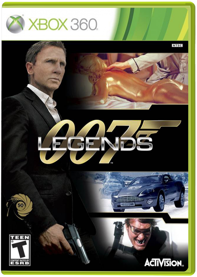 007 Legends Xbox 360 X360 video game featuring first person shooter action gameplay James Bond secret agent missions spy espionage combat iconic Bond villains stealth operations weapon gadgets high stakes objectives cinematic action sequences classic James Bond movie inspired missions and multiplayer combat retro video game collection collectible gaming appeal front cover