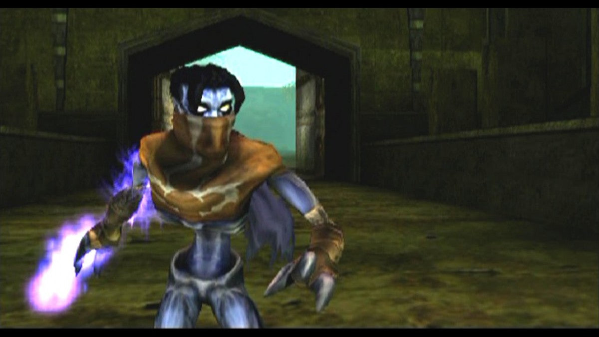 Legacy of Kain Soul Reaver 2 PS2 Sony PlayStation 2 action adventure gothic puzzle platformer Raziel vampire wraith combat time travel narrative dark fantasy story exploration dimension shifting gameplay Crystal Dynamics retro gaming PlayStation 2 software video game title gameplay