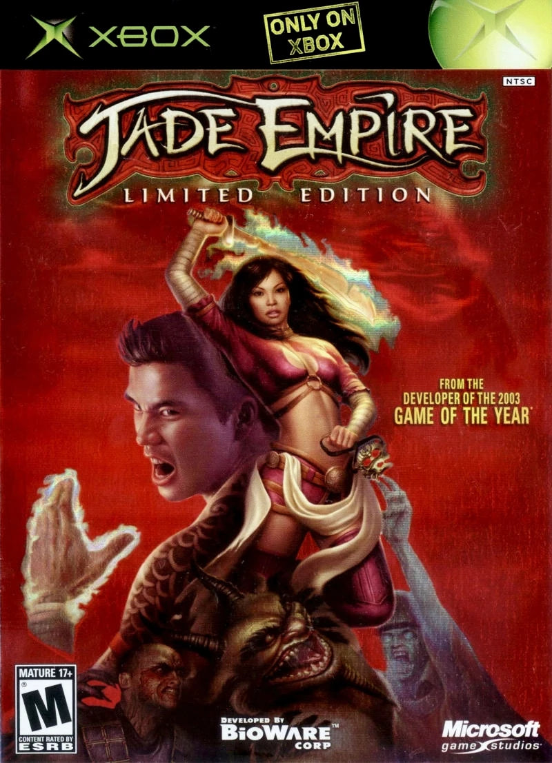 retro Xbox video game Jade Empire Limited Edition martial arts action RPG story driven combat choice based fantasy adventure console title cover art