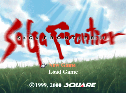SaGa Frontier 2 PS1 PlayStation 1 JRPG role playing game Square Enix watercolor art style fantasy adventure turn based combat retro video game title screen