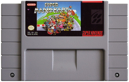 Super Mario Kart cartridge for Super Nintendo Entertainment System (SNES) retro video game