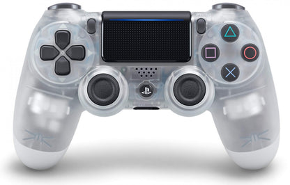 PS4 Dualshock 4 Crystal Controller for PlayStation 4 (PS4) accessory featuring a translucent crystal style shell with the standard Dualshock 4 layout including touchpad light bar and built in rechargeable battery; ideal as a primary or spare controller for PS4 gameplay and compatible titles front of controller model