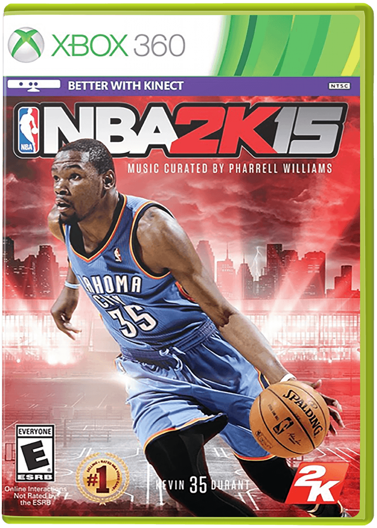 NBA 2K15 Xbox 360 basketball simulation video game with Kevin Durant cover athlete MyCAREER story mode, MyTEAM card collecting, The Park online streetball, authentic teams players, 2K Sports cover art