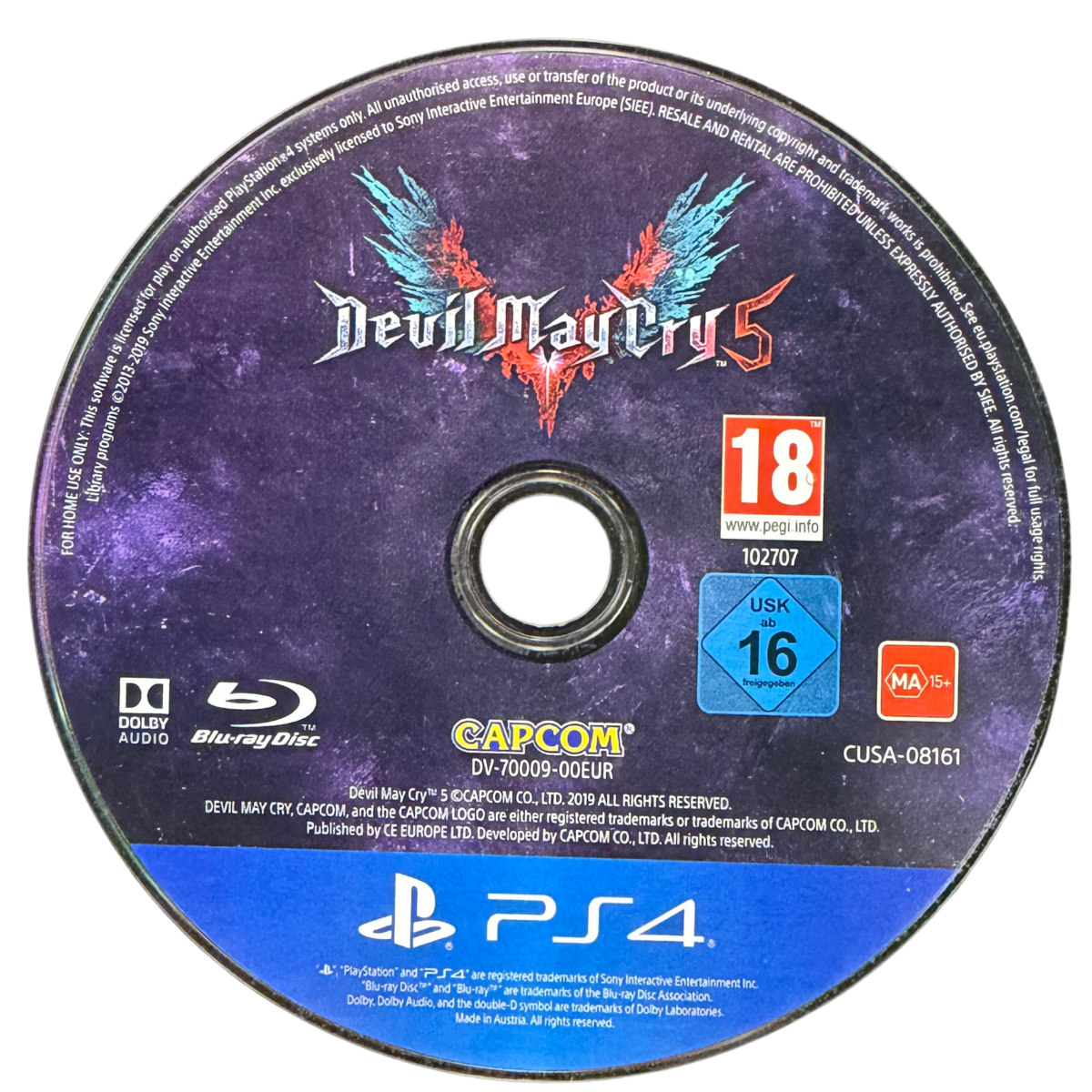Devil May Cry 5 PAL Import PlayStation 4 PS4 for retro video game enthusiasts featuring stylish action gameplay fast paced demon hunting combat combo driven mechanics multiple playable characters cinematic boss battles supernatural adventure elements and collectible gaming appeal disc