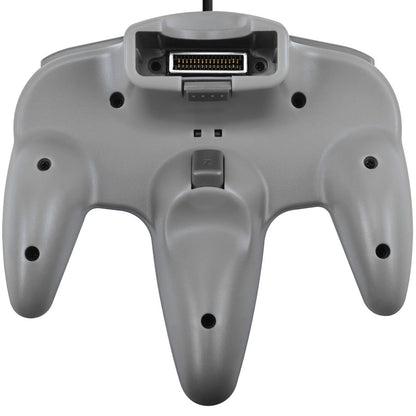 Back view of original gray Nintendo 64 controller wired gaming accessory