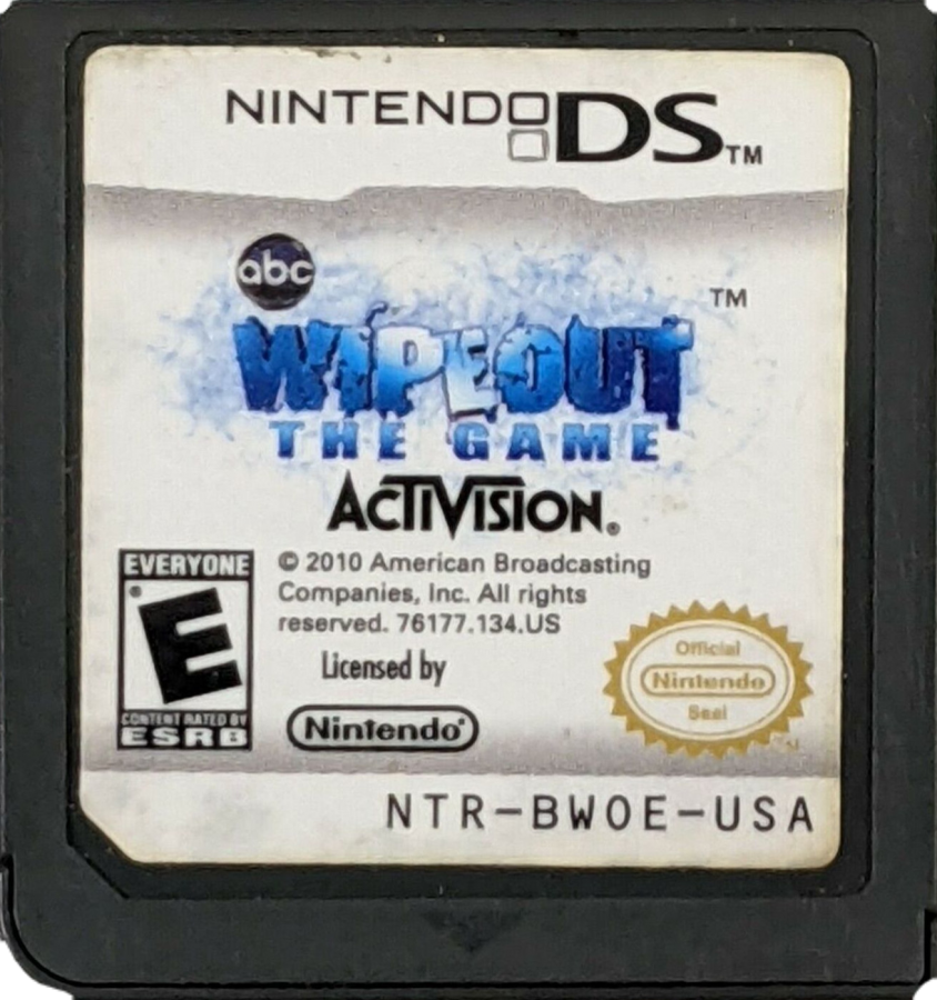 Wipeout The Game for Nintendo DS, cartridge for a party action video game with obstacle course challenges, mini-games, multiplayer gameplay, and TV show-inspired competition