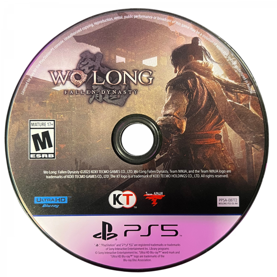 Wo Long Fallen Dynasty PlayStation 5 PS5 for action role playing video game fans featuring fast paced soulslike combat ancient China settings martial arts sword fighting supernatural enemies character progression challenging boss battles Chinese mythology and intense fantasy adventure collectible gaming appeal disc