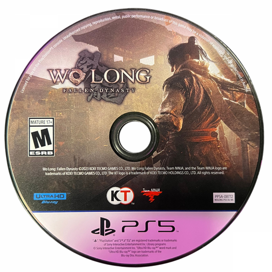 Wo Long Fallen Dynasty PlayStation 5 PS5 for action role playing video game fans featuring fast paced soulslike combat ancient China settings martial arts sword fighting supernatural enemies character progression challenging boss battles Chinese mythology and intense fantasy adventure collectible gaming appeal disc
