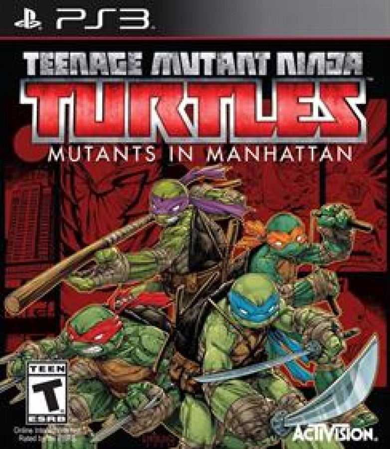 Teenage Mutant Ninja Turtles Mutants in Manhattan PlayStation 3 PS3 for action fighting video game fans featuring Leonardo Michelangelo Donatello and Raphael fast paced ninja combat Manhattan environments mutant enemies boss battles special attacks cooperative gameplay and comic book inspired TMNT adventure collectible gaming appeal front