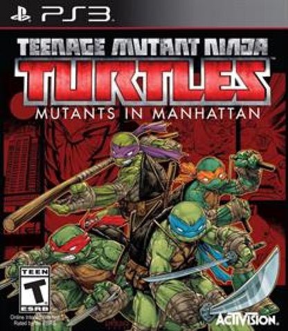 Teenage Mutant Ninja Turtles Mutants in Manhattan PlayStation 3 PS3 for action fighting video game fans featuring Leonardo Michelangelo Donatello and Raphael fast paced ninja combat Manhattan environments mutant enemies boss battles special attacks cooperative gameplay and comic book inspired TMNT adventure collectible gaming appeal front