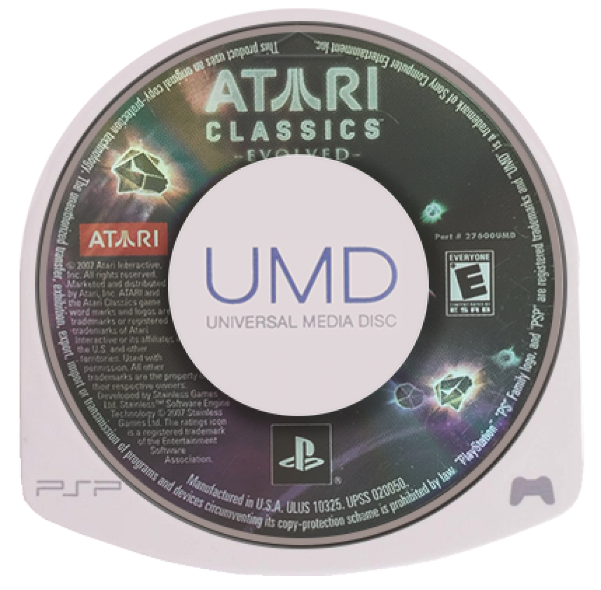 Atari Classics Evolved PlayStation Portable PSP for retro video game fans featuring classic Atari arcade games updated versions enhanced visuals timeless arcade gameplay space shooters action puzzles nostalgic gaming collection handheld entertainment collectible gaming appeal UMD disc