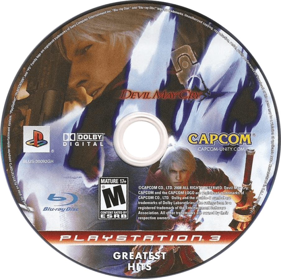Devil May Cry 4 [Greatest Hits] disc art for PlayStation 3 (PS3) video game