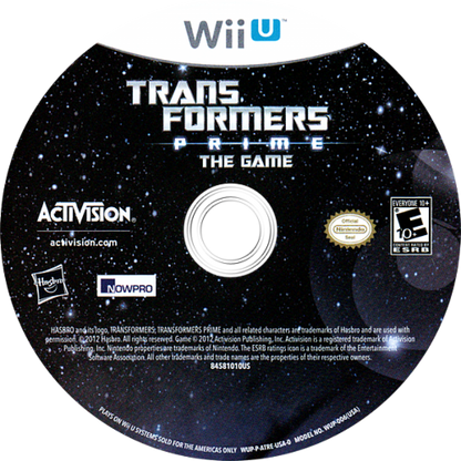 Transformers Prime disc cover art for Nintendo Wii U (WiiU) video game
