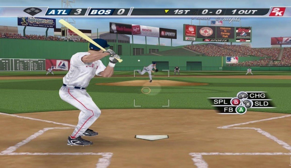 Gameplay for Major League Baseball 2K6 GameCube GC video game, MLB baseball simulation, sports game, multiplayer, realistic graphics, Nintendo GameCube classic