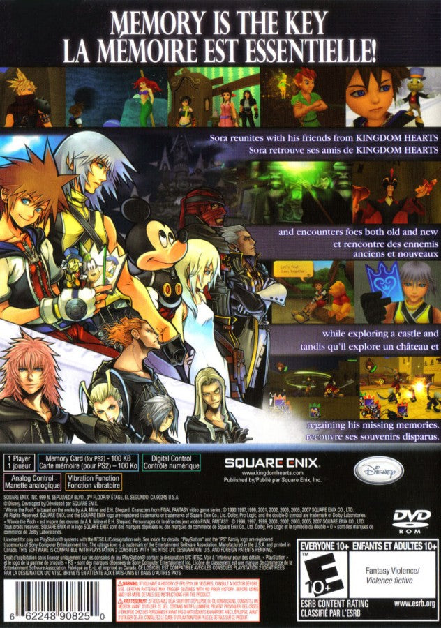 Kingdom Hearts RE: Chain of Memories [Greatest Hits] – PlayStation 2 (PS2) Back Cover Art HD resolution image of Video Game