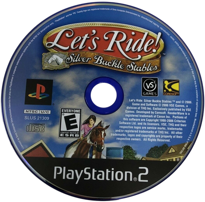 Let's Ride Silver Buckle Stables PS2 PlayStation 2 horse riding simulation game retro video game disc