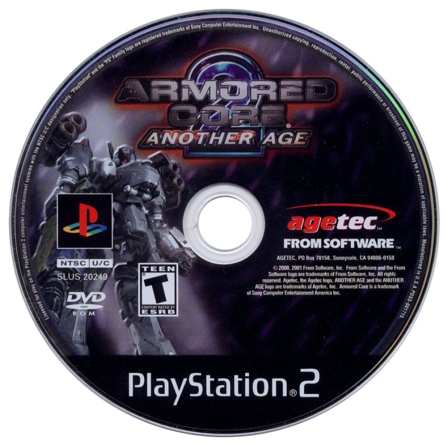 Armored Core 2: Another Age PS2 game for PlayStation 2 featuring classic mech combat action disc