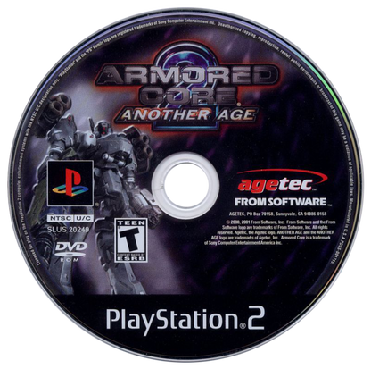Armored Core 2: Another Age PS2 game for PlayStation 2 featuring classic mech combat action disc