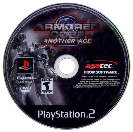 Armored Core 2: Another Age PS2 game for PlayStation 2 featuring classic mech combat action disc