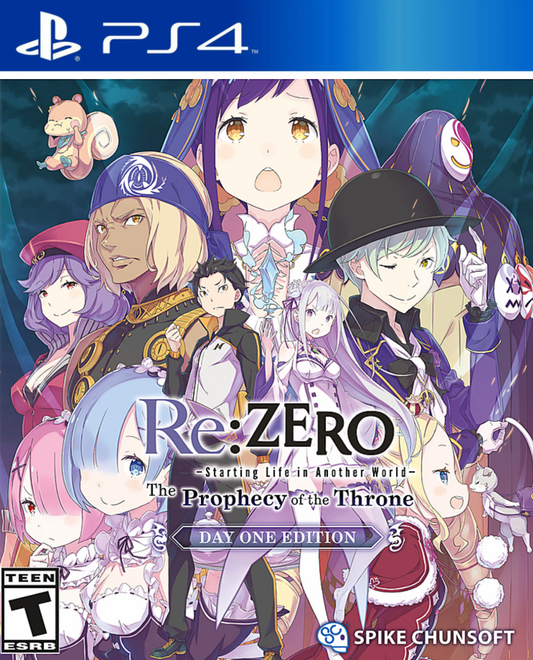 Re:ZERO: Starting Life in Another World: The Prophecy of the Throne – PlayStation 4 (PS4) video game cover image, Japanese role-playing game