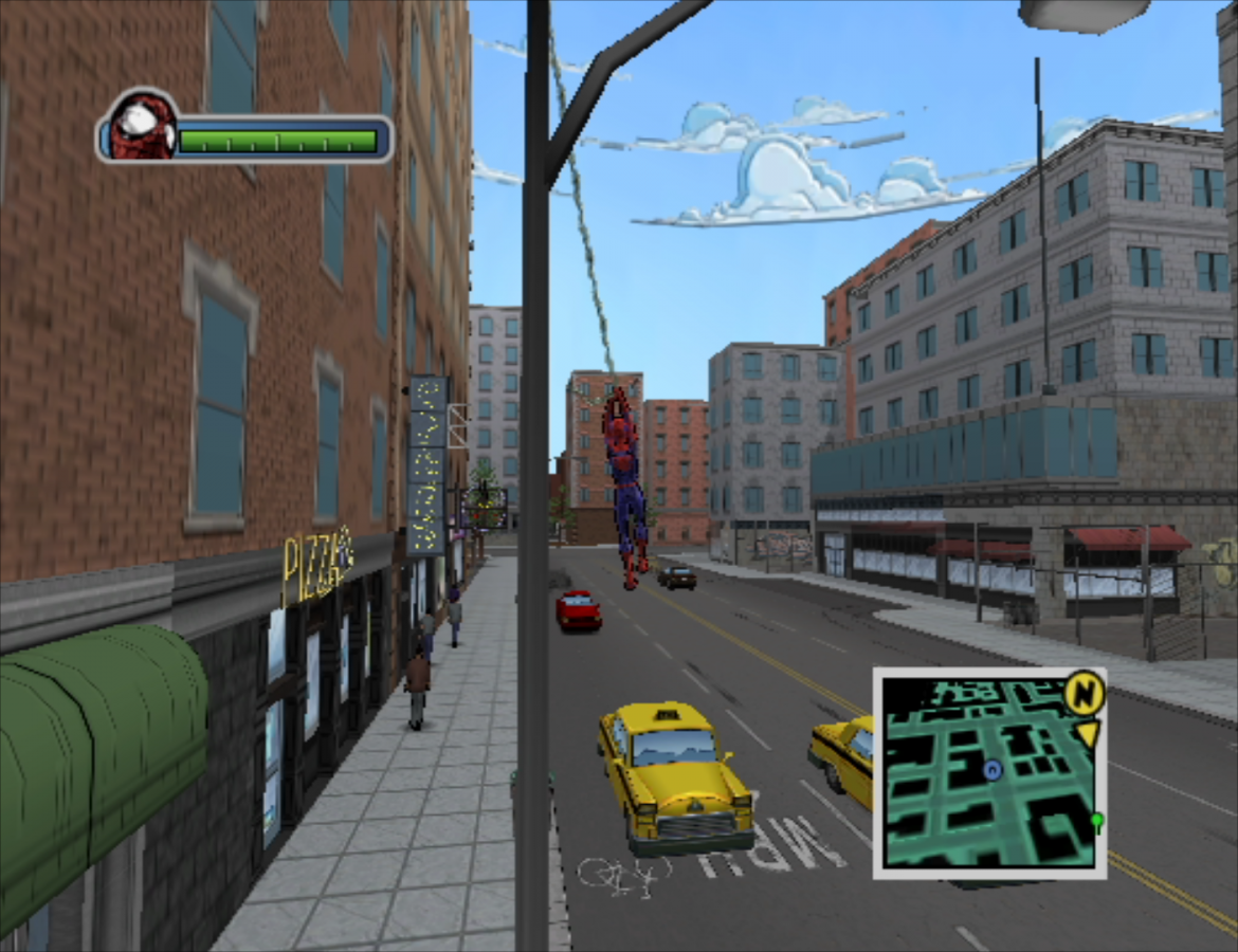 Ultimate Spider-Man gameplay for Nintendo GameCube (GC) superhero action adventure video game