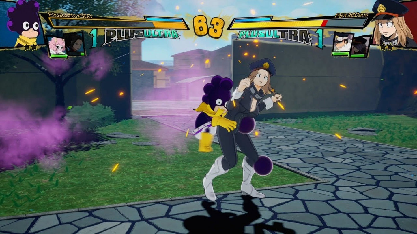 My Hero One's Justice 2 Nintendo Switch inspired design featuring anime arena fighting game aesthetic superhero battles powerful quirks explosive combat iconic My Hero Academia characters cel shaded visuals fast paced action gameplay manga inspired presentation gameplay 
