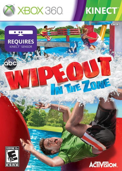 Wipeout: In the Zone cover art for Xbox 360 (X360) motion-controlled obstacle course party video game